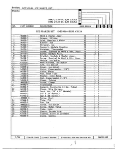 Optional Ice Maker Kit Page 2 Diagram and Parts List for 21534-7A  Admiral Refrigerator