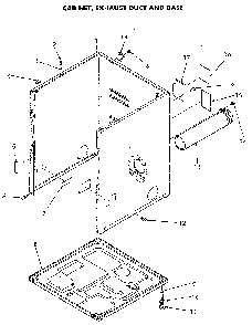 Cabinet And Base Diagram and Parts List for NE8833L43938  Speed Queen Dryer