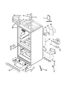 Cabinet Parts Diagram and Parts List for 7MF2976AEM03  Maytag Refrigerator