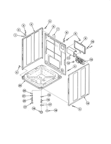 Base/side & Rear Panels Diagram and Parts List for SWF261WH  Speed Queen Washer