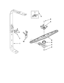 Upper Wash And Rinse Parts Diagram and Parts List for MDB6769AWB1  Maytag Dishwasher