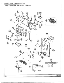 Ice And Water Dispenser Diagram and Parts List for 621841  Admiral Refrigerator