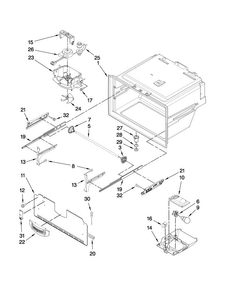 Freezer Liner Parts Diagram and Parts List for MFI2569VEB2  Maytag Refrigerator