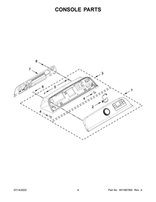 Console Parts Diagram and Parts List for MVW7232HW2  Maytag Washer