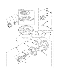 Pump And Motor Parts Diagram and Parts List for CDB7000AWS1  Magic Chef Dishwasher