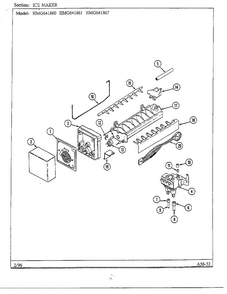 Ice Maker Diagram and Parts List for HMG641861  Admiral Refrigerator