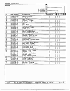 Oven/base Page 2 Diagram and Parts List for 68-2593-81  Magic Chef Range