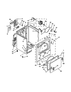 Cabinet Parts Diagram and Parts List for 7MMEDC300BW0  Maytag Dryer