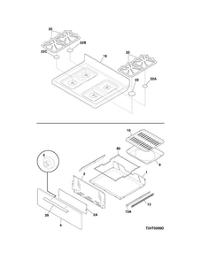 Top/drawer Diagram and Parts List for CRG3150PWC  Crosley Range