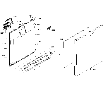 Door Assembly Diagram and Parts List for 63013902013  Kenmore Dishwasher