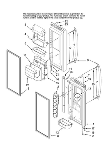 Refrigerator Door Parts Diagram and Parts List for MFI2067AEW13  Maytag Refrigerator