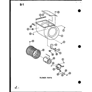 Blower Parts Diagram and Parts List for BBC3610M-B P67346-6C Amana Air Conditioner