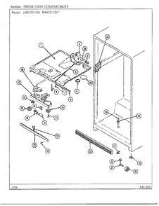 Fresh Food Compartment Diagram and Parts List for 211240  Admiral Refrigerator