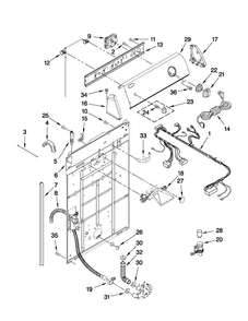 Controls And Rear Panel Parts Diagram and Parts List for NTW5100XQ0  Amana Washer