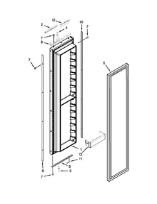 Freezer Door Parts Diagram and Parts List for JS48NXFXDE00  Jenn-Air Refrigerator