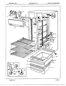 Fresh Food Compartment Assembly Diagram and Parts List for 22474A  Admiral Refrigerator