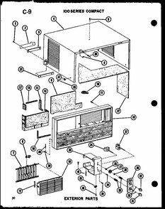 Exterior Parts (109-5j/p54336-68r) (109-5jh/p54336-65r) Diagram and Parts List for 109-5PE P54975-32R Amana Air Conditioner