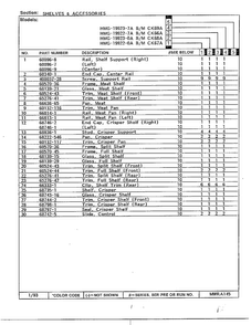 Shelves & Accessories Page 2 Diagram and Parts List for 19922-7A  Admiral Refrigerator