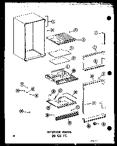 Interior Parts 20 Cu. Ft. Diagram and Parts List for TC18B-P73500-7W  Amana Refrigerator