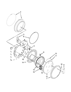 Door Parts Diagram and Parts List for MHN30PDBWW0  Maytag Washer