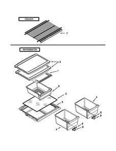 Shelf Parts Diagram and Parts List for A8TXNGFBW00  Amana Refrigerator