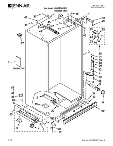 Cabinet Parts Diagram and Parts List for JS48PPDUDB13  Jenn-Air Refrigerator