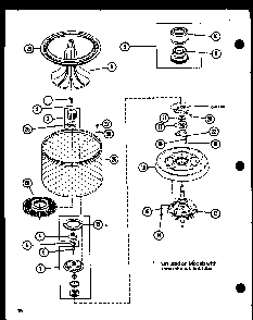 Section 1 Diagram and Parts List for LWD352L P1122902WL Amana Washer
