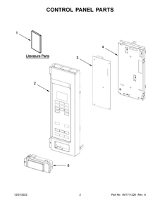 Control Panel Parts Diagram and Parts List for YMMV1175JZ01  Maytag Microwave