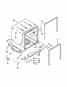Tub And Frame Parts Diagram and Parts List for MDB7759SAS2  Maytag Dishwasher