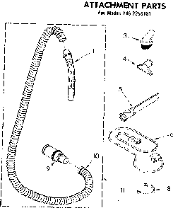 Attachment Parts Diagram and Parts List for 1162269181  Kenmore Canister Vacuum