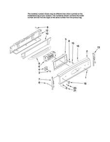 Control Panel Parts Diagram and Parts List for MER5555RCB1  Maytag Range