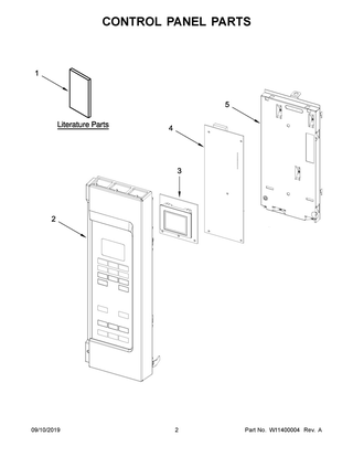 Control Panel Parts Diagram and Parts List for MMV5227JK0  Maytag Microwave