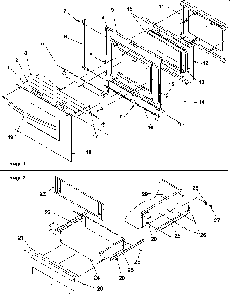 Oven Door And Storage Drawer Diagram and Parts List for ZRRS6550E P1130652NE Amana Range