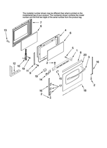 Door Parts Diagram and Parts List for MERH865RAB15  Maytag Range