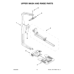 Upper Wash And Rinse Parts Diagram and Parts List for MDB4949SKB4  Maytag Dishwasher
