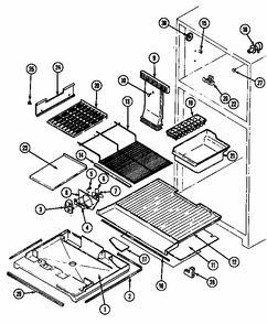 Freezer Compartment (rtc1500cae/dh01a) (rtc1500cal/dh02a) (rtc1500cge/df17a) Diagram and Parts List for RTC1500CAL DH01A Maytag Refrigerator