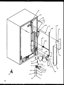 Cabinet Back Diagram and Parts List for SXD22NW-P1162405WW  Amana Refrigerator