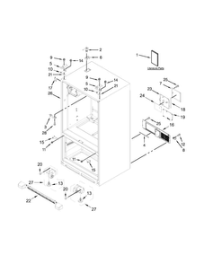 Cabinet Parts Diagram and Parts List for AFI2539ERM01  Amana Refrigerator