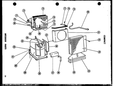 Compact Interior Parts Diagram and Parts List for 11-5G P54390-25R Amana Air Conditioner