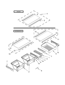 Part Location Diagram of W10628685 Whirlpool TRIM-SHELF