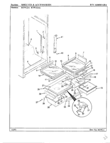 Shelves And Accessories Diagram and Parts List for 22752  Maytag Refrigerator