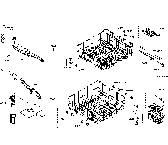 Baskets Diagram and Parts List for 63013902013  Kenmore Dishwasher
