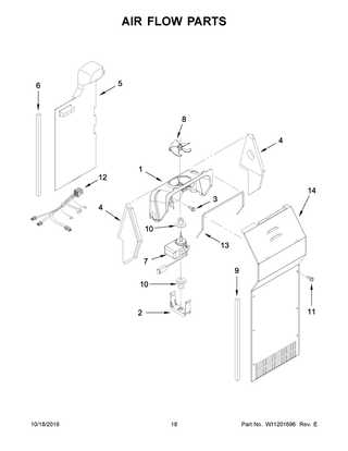 Air Flow Parts Diagram and Parts List for ASI2575GRS00  Maytag Refrigerator