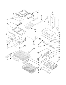 Shelf Parts Diagram and Parts List for AFB2234WES5  Amana Refrigerator