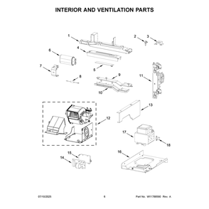 Interior And Ventilation Parts Diagram and Parts List for JOETC330SL00  Jenn-Air Microwave