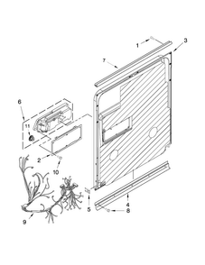 Inner Door Parts Diagram and Parts List for MDB8959SBW2  Maytag Dishwasher