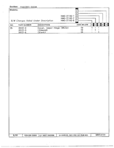 Freezer Door Page 3 Diagram and Parts List for 21143-0A  Admiral Refrigerator