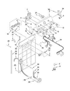 Controls And Rear Panel Parts Diagram and Parts List for MVWC300VW1  Maytag Washer