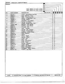 Freezer Compartment Page 2 Diagram and Parts List for 39825-7A  Admiral Refrigerator
