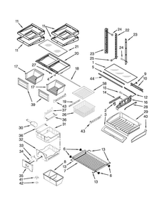 Shelf Parts Diagram and Parts List for JFC2290VEM8  Jenn-Air Refrigerator